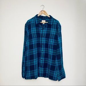 AMERICAN EAGLE | BLUE PLAID FLANNEL - NWT